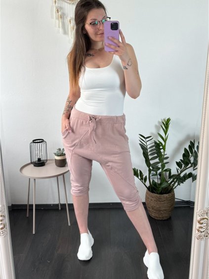 Šortky kraťasy baggy letní dámské (S/M ONE SIZE) ITALSKá MóDA IM2213458-2/DR
