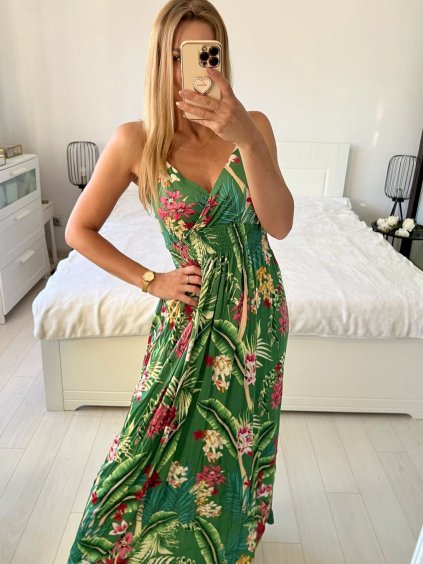 Šaty dlouhé letní icecool na ramínka dámské (M/L-XL/2XL) AINUOSI ITALSKÁ MODA IMB249056/DUR (Velikost M/L, Barva Černá)