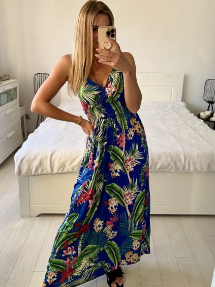 Šaty dlouhé letní icecool na ramínka dámské (M/L-XL/2XL) AINUOSI ITALSKÁ MODA IMB249056/DUR (Velikost M/L, Barva Černá)