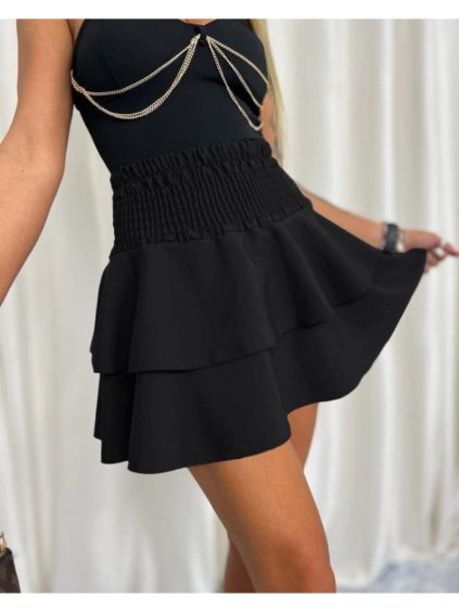 Sukně krátká dámská (S/M ONE SIZE) ITALSKÁ MÓDA IMWCP24002/DUR (Velikost S/M/L, Barva Černá)