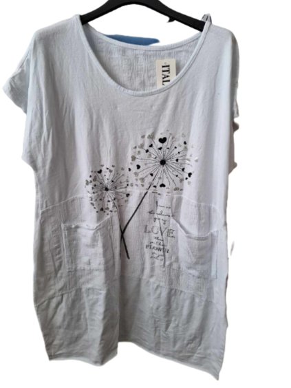 Šaty krátký rukáv dámské nadrozměrné (XL/2XL/3XL ONE SIZE) ITALSKÁ MÓDA IMN23001/DUR (Velikost 2XL/3XL, Barva bílá)