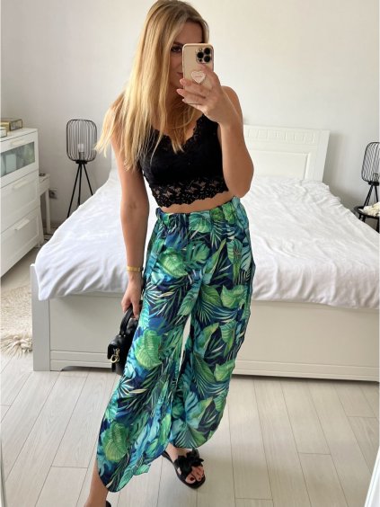 Kalhoty harémky letní dlouhé dámské Esme (S/M ONE SIZE) ITALSKÁ MÓDA IMM239535UNVZ-6/DUR