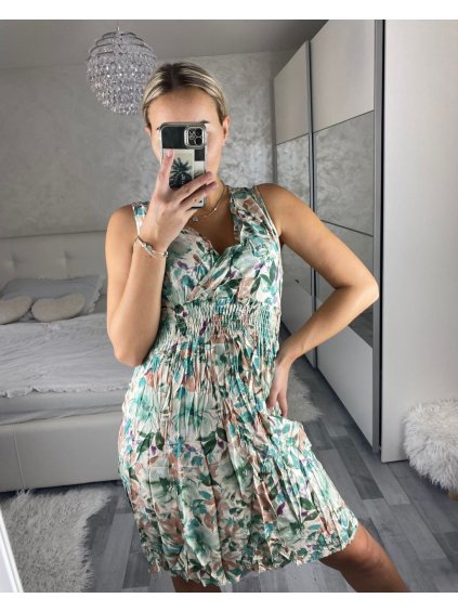 Šaty letní krátké bez rukávu dámské (M/L, XL/2XL)  IMB24D2202/DUR (Velikost M/L, Barva Černá)