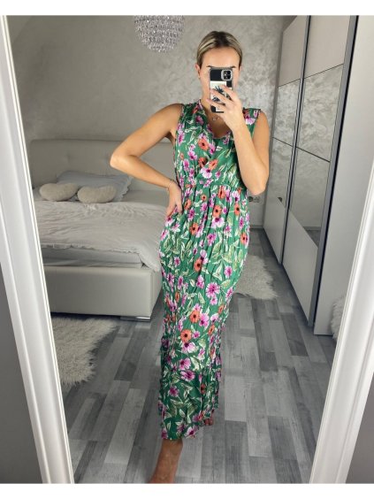 Šaty letní dlouhé bez rukávu dámské (M/L, XL/2XL)  IMB24D2212/DUR (Velikost M/L, Barva bílá)