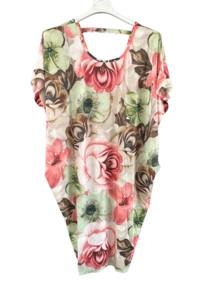 Šaty krátký rukáv dámské nadrozměrné (L-6XL)  Polská Móda PMF24SUMMER-3/DUR