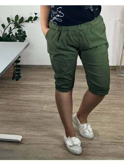 Kraťasy šortky strečové dámské nadrozměr (54/56 ONE SIZE) ITALSKÁ MÓDA IM424BORA/DUR (Velikost 54/56, Barva Černá)