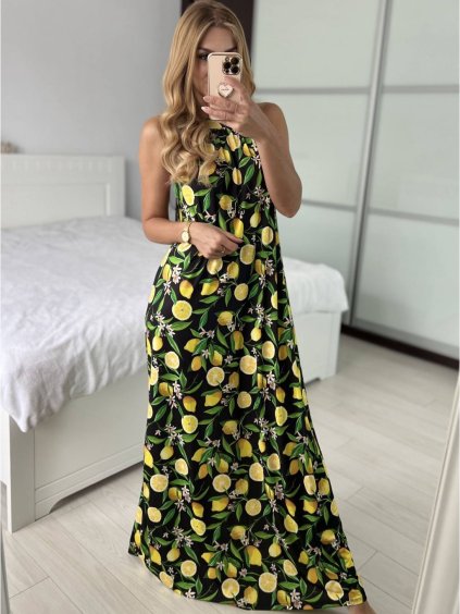 Šaty dlouhé bez rukávu letní icecool dámské (S/M/L ONE SIZE) ITALSKÁ MÓDA IMM22M2942-19/DUR
