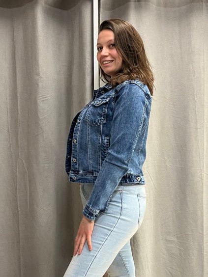 Bunda riflová dámská (S-2XL) M.SARA MSR24A2090-4/DR (Velikost L, Barva modrá)