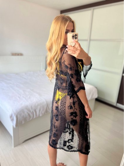 Župan přehoz krajkový letní přes plavky dámský (S/M/L ONE SIZE) ITALSKÁ MÓDA ORC24KS18/DU