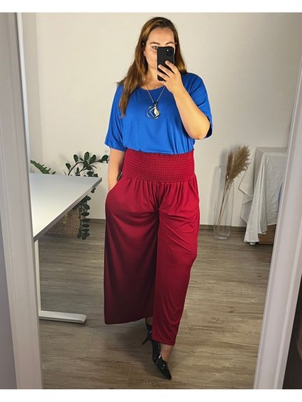 Kalhoty dlouhé dámské nadrozměr (54/56/58 ONE SIZE) ITALSKÁ MÓDA IMWQ24300/DU (Velikost 54/56, Barva Černá)