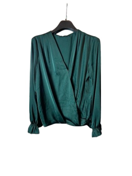 Tunika košile saténová dlouhý rukáv dámská (S/M ONE SIZE) ITALSKÁ MÓDA IMM24M2122/DUR (Velikost S/M/L, Barva bílá)