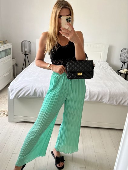Kalhoty dlouhé letní dámské (S/M ONE SIZE) ITALSKÁ MÓDA IMPSH2410757/DU