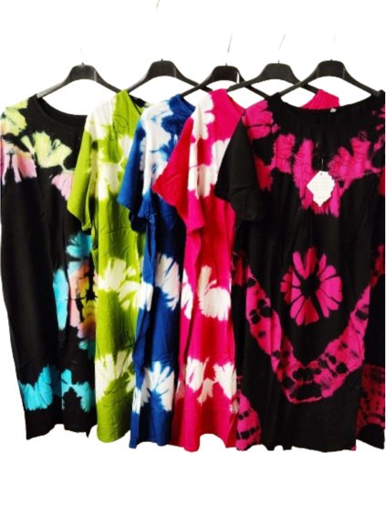 Šaty volnočasové krátký rukáv dámské nadrozměr ( L-2XL) ITALSKÁ MÓDA HAG24Y76/DUR (Velikost L, Barva _Mix barev)