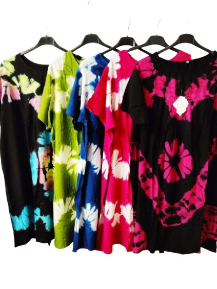 Šaty volnočasové krátký rukáv dámské nadrozměr ( L-2XL) ITALSKÁ MÓDA HAG24Y76/DUR (Velikost L, Barva _Mix barev)