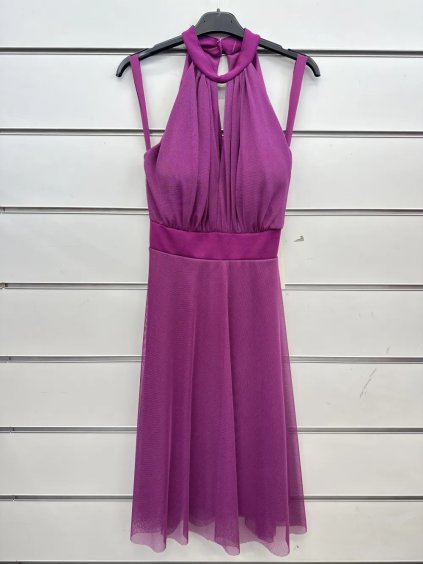 Šaty společenské bez rukávu dámské (S/M ONE SIZE) ITALSKÁ MÓDA IMPSH2435901/DUR (Velikost S/M, Barva Černá)