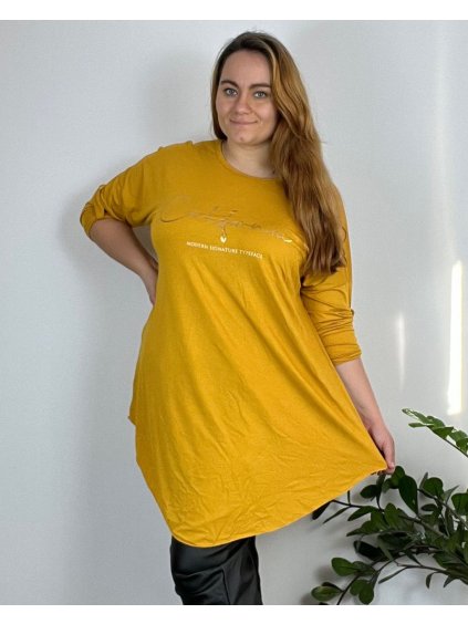 Tunika dlouhý rukáv dámské nadrozměr (54/56/58 ONE SIZE) ITALSKÁ MÓDA IM424537/DU (Velikost 54/56/58, Barva Černá)