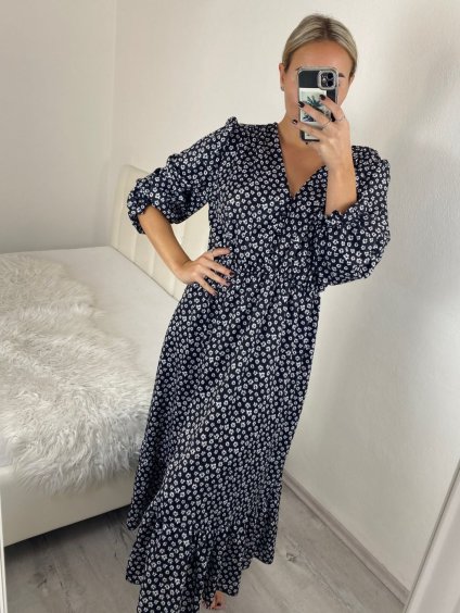 Šaty dlouhé dlouhý rukáv dámské (M/L ONE SIZE) ITALSKÁ MÓDA IMWGB24092-1/DR (Velikost M/L, Barva Černá)