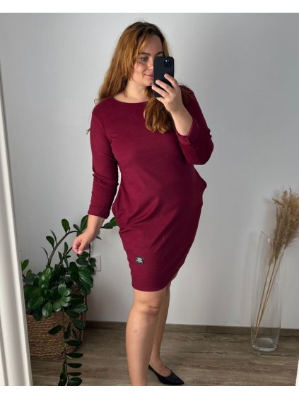 Šaty dlouhý rukáv dámské (48/50 ONE SIZE) ITALSKÁ MÓDA IM424KLASIC/DU (Velikost 48/50, Barva Černá)