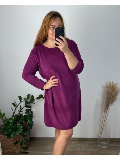 Šaty teplé dlouhý rukáv dámské nadrozměr (56/58 ONE SIZE) ITALSKÁ MÓDA IM424EVELIN/DU (Velikost 56/58, Barva Černá)