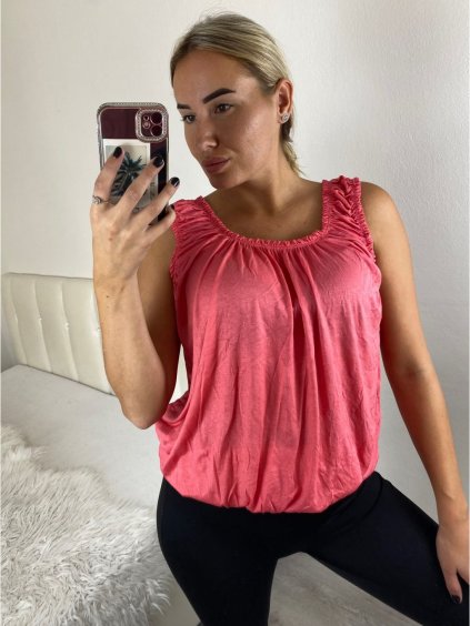 Tílko letní viskoza dámské (S/M/L ONE SIZE) ITALSKÁ MÓDA IMD22468/DU (Velikost M/L, Barva Černá)