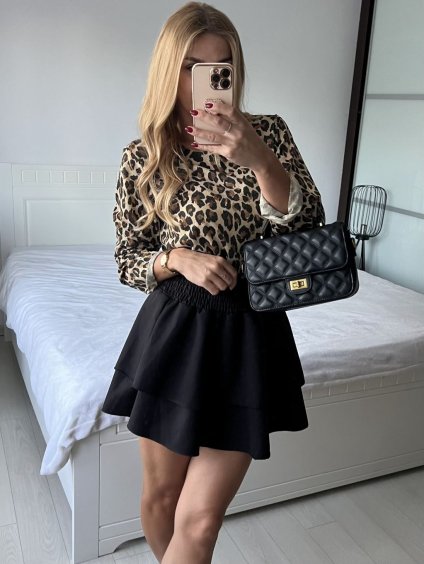 Tunika dlouhý rukáv dámská (S/M/L ONE SIZE) ITALSKÁ MÓDA IMM24M7025/DUR (Velikost M/L, Barva hnědá)