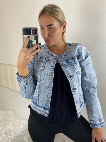 Bunda riflová  dámska (XS-XL) Re-Dress IMT24C188-A/DR (Velikost L, Barva Modrá džínová světlá)
