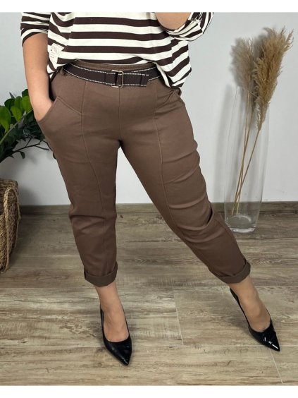 Kalhoty dlouhé dámské nadrozměr (46/48 ONE SIZE) ITALSKÁ MÓDA IMWEC242498/DUR