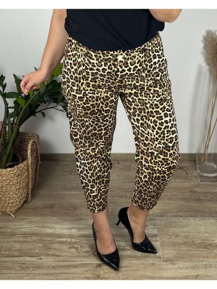 Kalhoty dlouhé dámské nadrozměr (48/50 ONE SIZE) ITALSKÁ MÓDA IMWEC240028/DUR