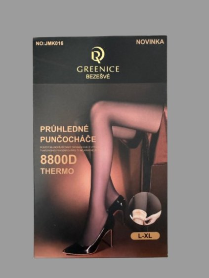 Punčocháče průhledné  bezešvé teplé thermo (L-XL, 2XL-3XL GREENICE JMK016/DUR (Velikost L/XL, Barva _barva viz foto)