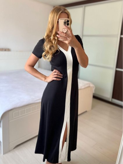 Šaty dlouhé letní krátký rukáv dámské (S/M ONE SIZE) ITALSKÁ MÓDA IMPBB243N55390/DUR (Velikost S/M/L, Barva bílá)