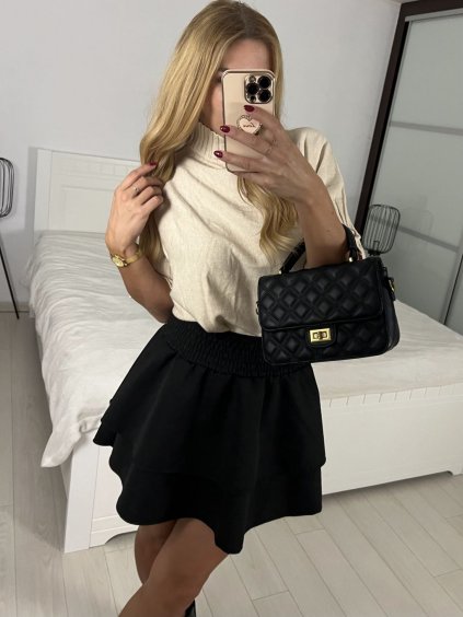 Svetr slabý krátký rukáv dámský (S/M ONE SIZE) IMPMN24MT59561/DUR (Velikost S/M, Barva béžová)