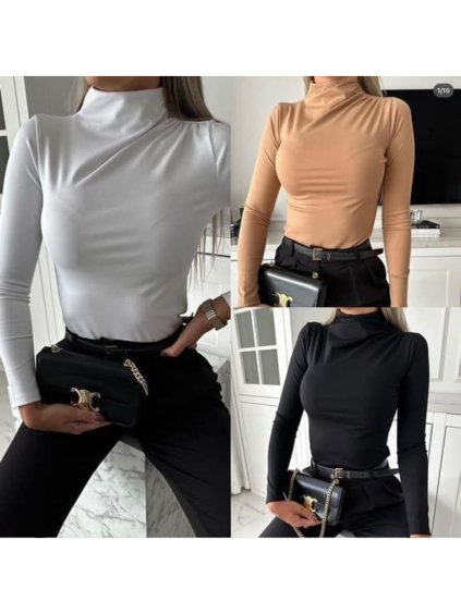Tunika elegantní dlouhý rukáv dámská (S/M/L ONE SIZE) ITALSKÁ MÓDA IMM24M31347