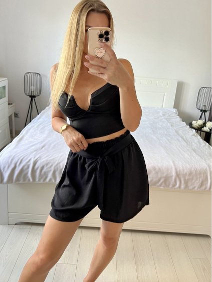 Šortky kraťasy s páskem letní dámské (S/M/L ONE SIZE) ITALSKÁ MÓDA IM324115/DU (Velikost S/M/L, Barva bílá)
