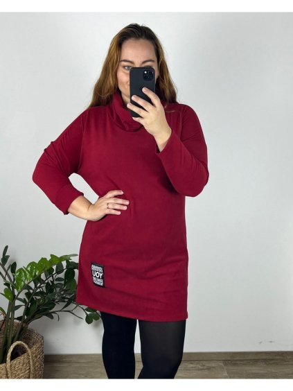 Šaty volnočasové dlouhý rukáv dámské nadrozměr (42/44 ONE SIZE) ITALSKÁ MÓDA IMSM24NICOLA/DU