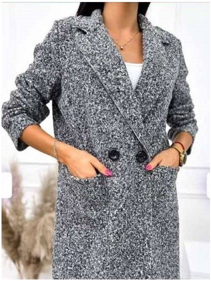 Kabát flaušový dlouhý rukáv dámský (S/M/L ONE SIZE) ITALSKÁ MÓDA IMWC241113/DR (Velikost M/L, Barva modrá královská)