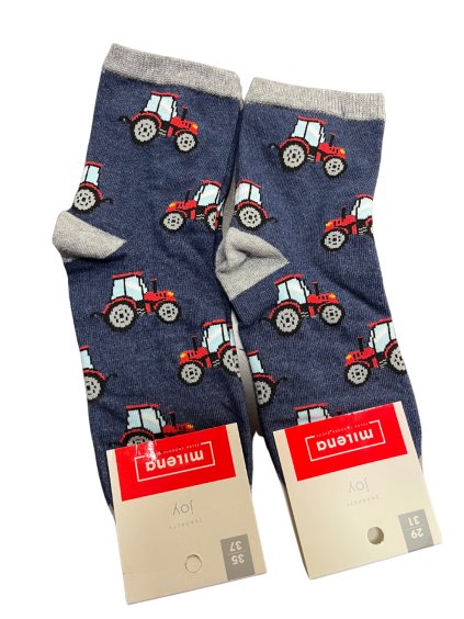 Ponožky dětské chlapecké červený traktor (29-31,32-34,35-37) POLSKÁ MODA DPP24TRAKTOR/DR (Velikost 29-31, Barva tmavě modrá)