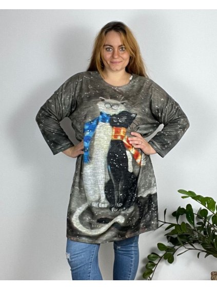 Šaty volnočasové dlouhý rukáv dámské nadrozměr (56/58 ONE SIZE) ITALSKÁ MÓDA IMSM24CAT/DUR (Velikost 56/58, Barva zelená khaki)