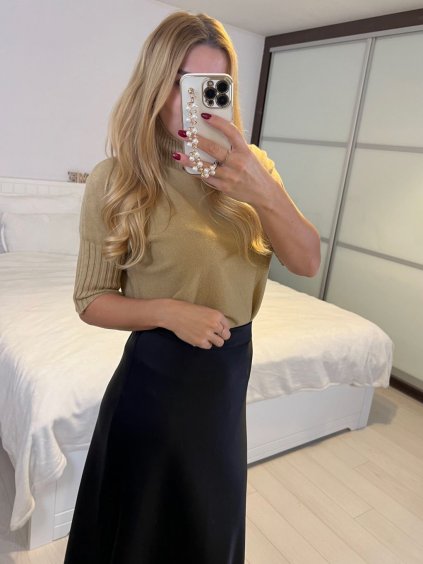 Svetr úpletový dlouhý rukáv dámský (S/M/L ONE SIZE) ITALSKÁ MÓDA IMWH24050/DU (Velikost S/M/L, Barva hnědá)