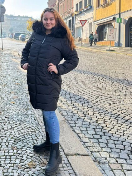 Kabát zimní nadrozměr dámský (3XL-7XL) SKORP HH-2408TO/DUR (Velikost 3XL, Barva Černá)
