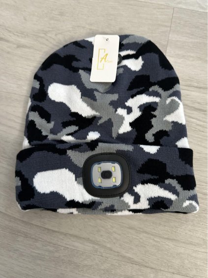 Čepice s baterkou  zimní pánská PV324004-4/DR (Velikost ONE SIZE, Barva šedá)