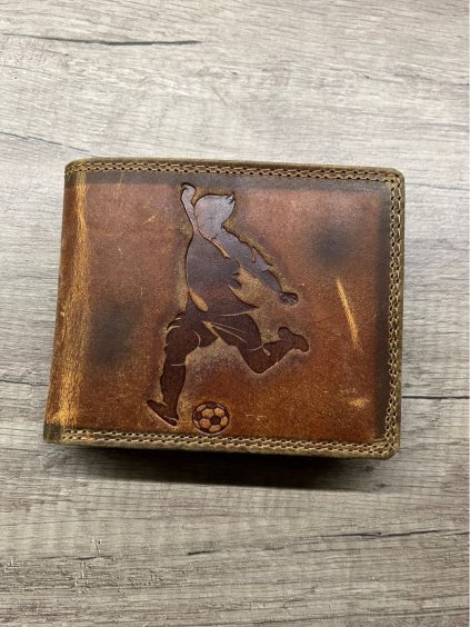 Peněženka kožená Fotbal pánská KUTTI KUT24104-2/DR (Velikost ONE SIZE, Barva Černá)