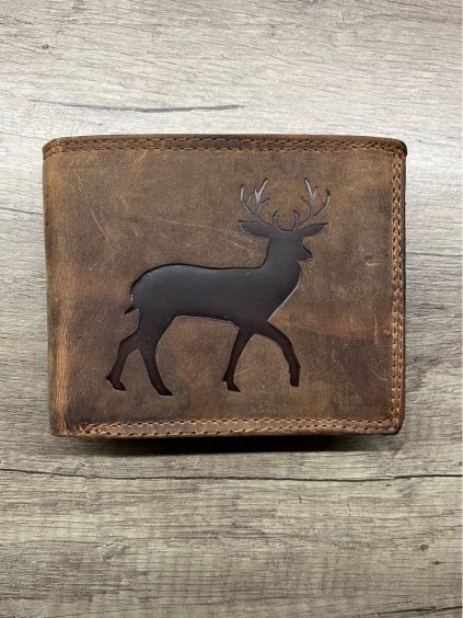 Peněženka kožená Myslivecká Lesnická pánská KUTTI KUT24104-3/DR (Velikost ONE SIZE, Barva Černá)