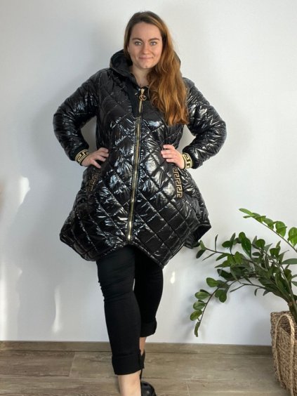 Bunda zimní šusťáková dlouhý rukáv dámská nadrozměr (44-50 ONE SIZE) ITALSKÁ MÓDA TMWOC243361-2/DR