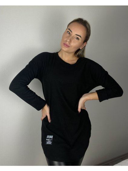 Tunika prodloužená teplá dlouhý rukáv dámská (S/M/L ONE SIZE) ITALSKÁ MÓDA IMC24502/DR (Velikost M/L, Barva Černá)
