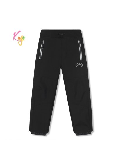 Dívčí softshellové kalhoty zateplené KUGO HK5055 černá/černý zip