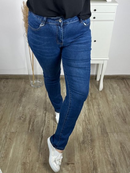 Rifle jeans dlouhé dámské (nadrozměr 30-42) MISS CURRY MA124MD6979-3/DR (Velikost 30, Barva modrá)