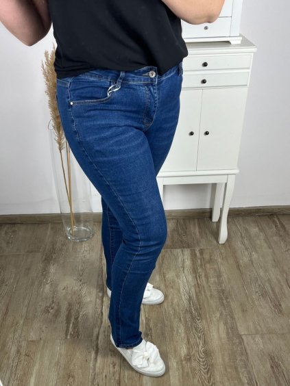 Rifle jeans dlouhé dámské (nadrozměr 30-42) MISS CURRY MA124MD6979-3/DR (Velikost 30, Barva modrá)