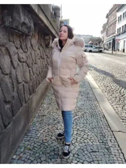 Kabát Bunda Zimní nadrozměr (4XL-9XL) Ellen Rose ROSE9330 ROSE93WC46/DR (Velikost 4XL, Barva béžová smetanová)