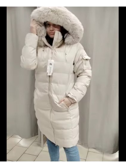 Kabát Bunda Zimní nadrozměr (4XL-9XL) Ellen Rose ROSE9330 ROSE93WC46/DR (Velikost 4XL, Barva béžová smetanová)
