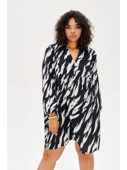 Šaty dlouhý rukáv dámské nadrozměr (2XL/3XL ONE SIZE) POSLKÁ MÓDA PMLE21012